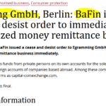 BaFin issues cease and desist order against Egramming