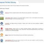 Perfect Money deposit options